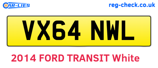 VX64NWL are the vehicle registration plates.