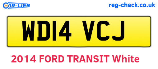 WD14VCJ are the vehicle registration plates.