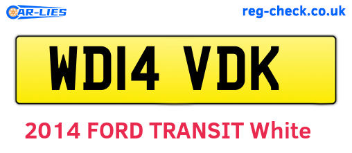 WD14VDK are the vehicle registration plates.