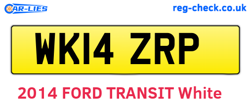 WK14ZRP are the vehicle registration plates.