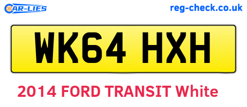 WK64HXH are the vehicle registration plates.