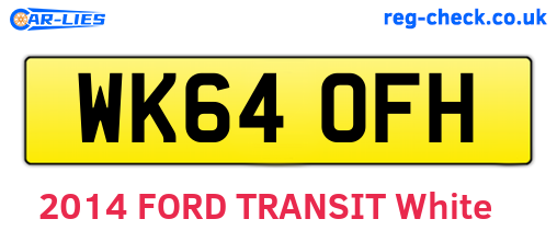 WK64OFH are the vehicle registration plates.