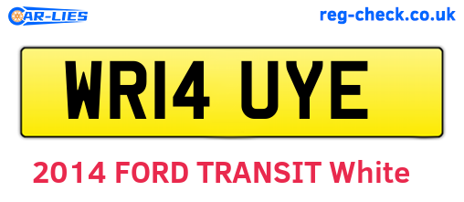 WR14UYE are the vehicle registration plates.