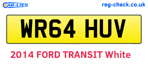 WR64HUV are the vehicle registration plates.