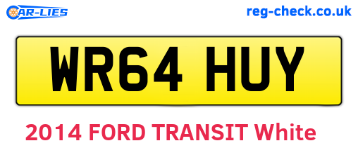 WR64HUY are the vehicle registration plates.