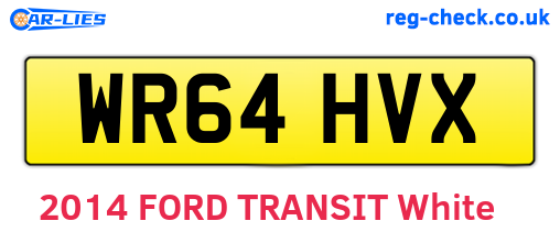 WR64HVX are the vehicle registration plates.