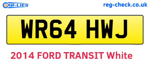 WR64HWJ are the vehicle registration plates.