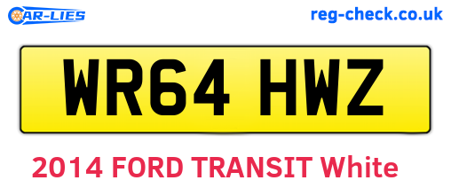 WR64HWZ are the vehicle registration plates.