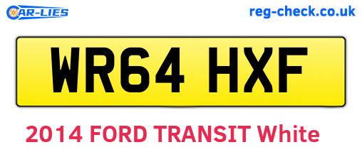 WR64HXF are the vehicle registration plates.