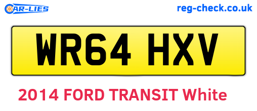 WR64HXV are the vehicle registration plates.