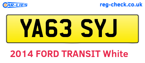 YA63SYJ are the vehicle registration plates.
