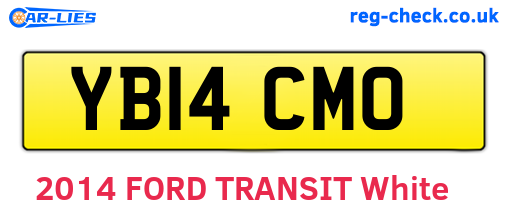YB14CMO are the vehicle registration plates.