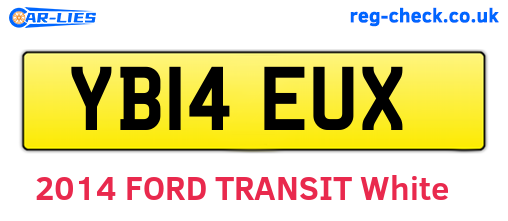 YB14EUX are the vehicle registration plates.