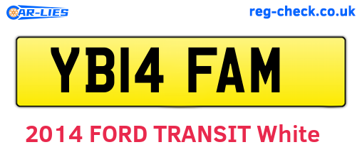 YB14FAM are the vehicle registration plates.