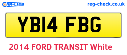 YB14FBG are the vehicle registration plates.