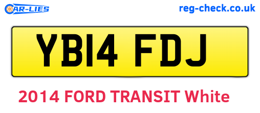 YB14FDJ are the vehicle registration plates.