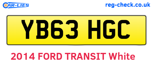 YB63HGC are the vehicle registration plates.