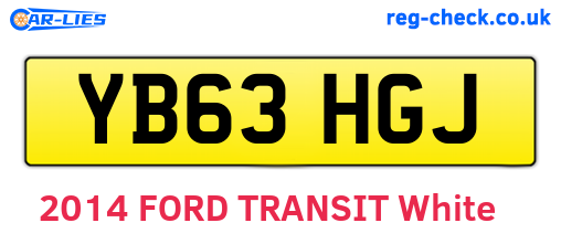 YB63HGJ are the vehicle registration plates.