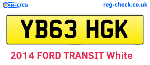 YB63HGK are the vehicle registration plates.