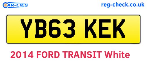 YB63KEK are the vehicle registration plates.