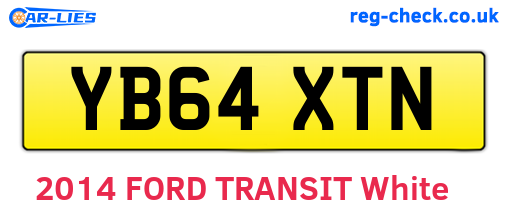 YB64XTN are the vehicle registration plates.