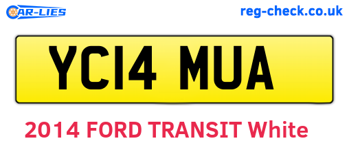 YC14MUA are the vehicle registration plates.