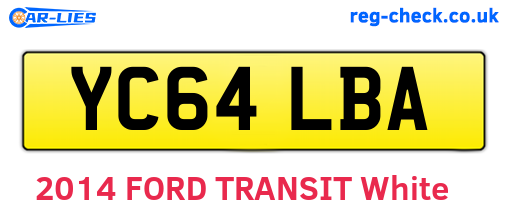 YC64LBA are the vehicle registration plates.
