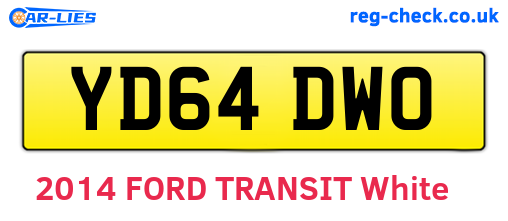 YD64DWO are the vehicle registration plates.