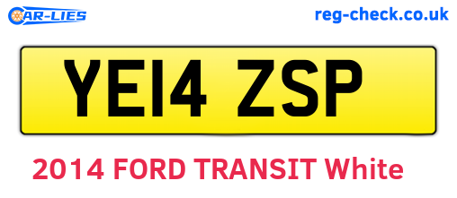 YE14ZSP are the vehicle registration plates.