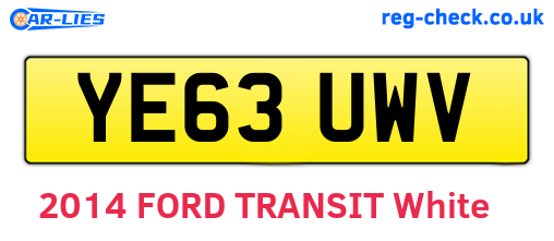 YE63UWV are the vehicle registration plates.