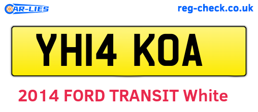 YH14KOA are the vehicle registration plates.