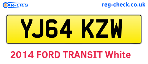 YJ64KZW are the vehicle registration plates.