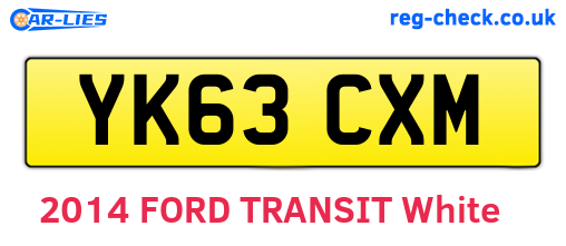 YK63CXM are the vehicle registration plates.