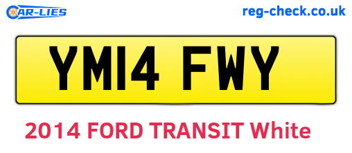YM14FWY are the vehicle registration plates.