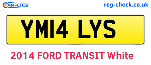 YM14LYS are the vehicle registration plates.