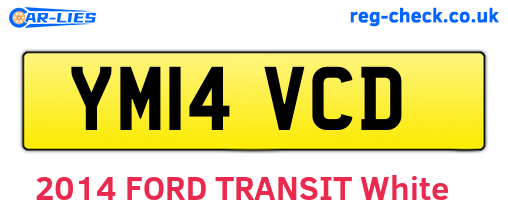 YM14VCD are the vehicle registration plates.
