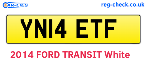 YN14ETF are the vehicle registration plates.