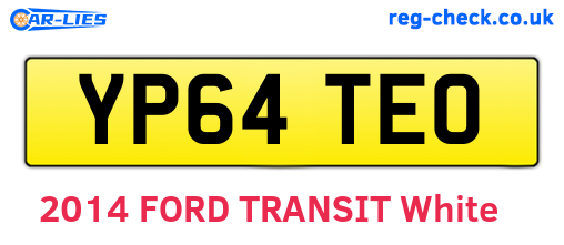 YP64TEO are the vehicle registration plates.