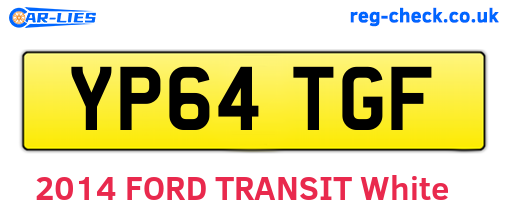 YP64TGF are the vehicle registration plates.