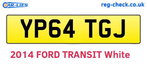 YP64TGJ are the vehicle registration plates.