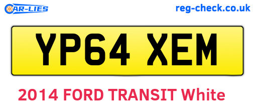 YP64XEM are the vehicle registration plates.