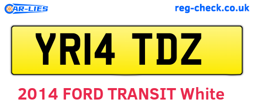 YR14TDZ are the vehicle registration plates.