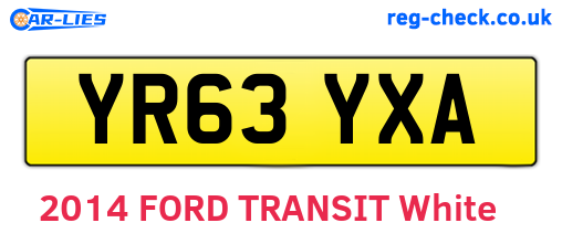 YR63YXA are the vehicle registration plates.