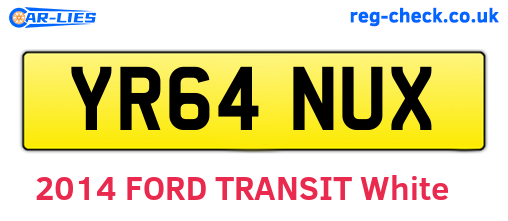 YR64NUX are the vehicle registration plates.