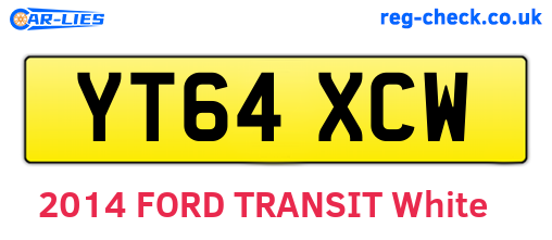 YT64XCW are the vehicle registration plates.