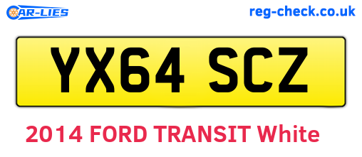 YX64SCZ are the vehicle registration plates.
