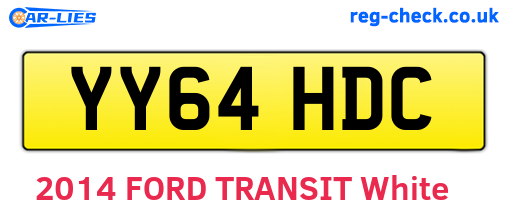 YY64HDC are the vehicle registration plates.