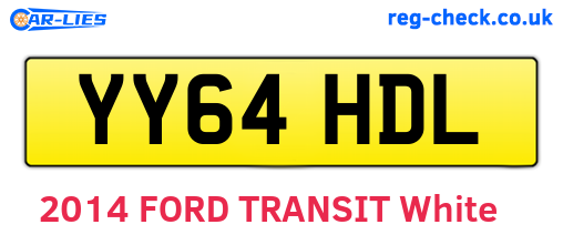 YY64HDL are the vehicle registration plates.