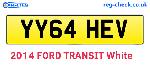 YY64HEV are the vehicle registration plates.