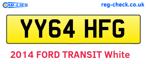 YY64HFG are the vehicle registration plates.